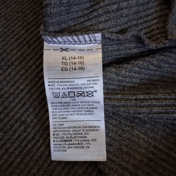 Old Navy Girl's Size XL (14-16) Gray Cozy Twist-Front Rib-Knit Top - Picture 4 of 7